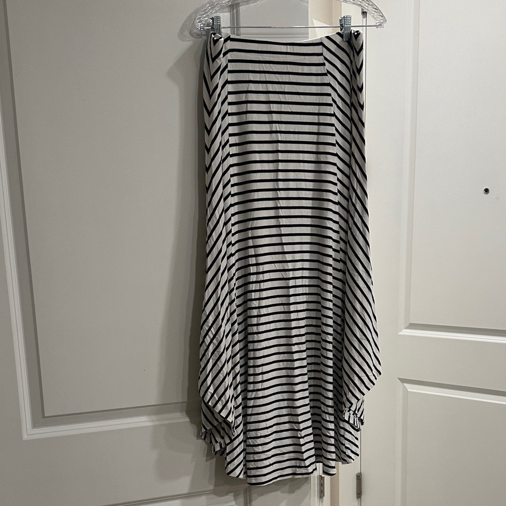 Chico's Black and White Striped Maxi Skirt